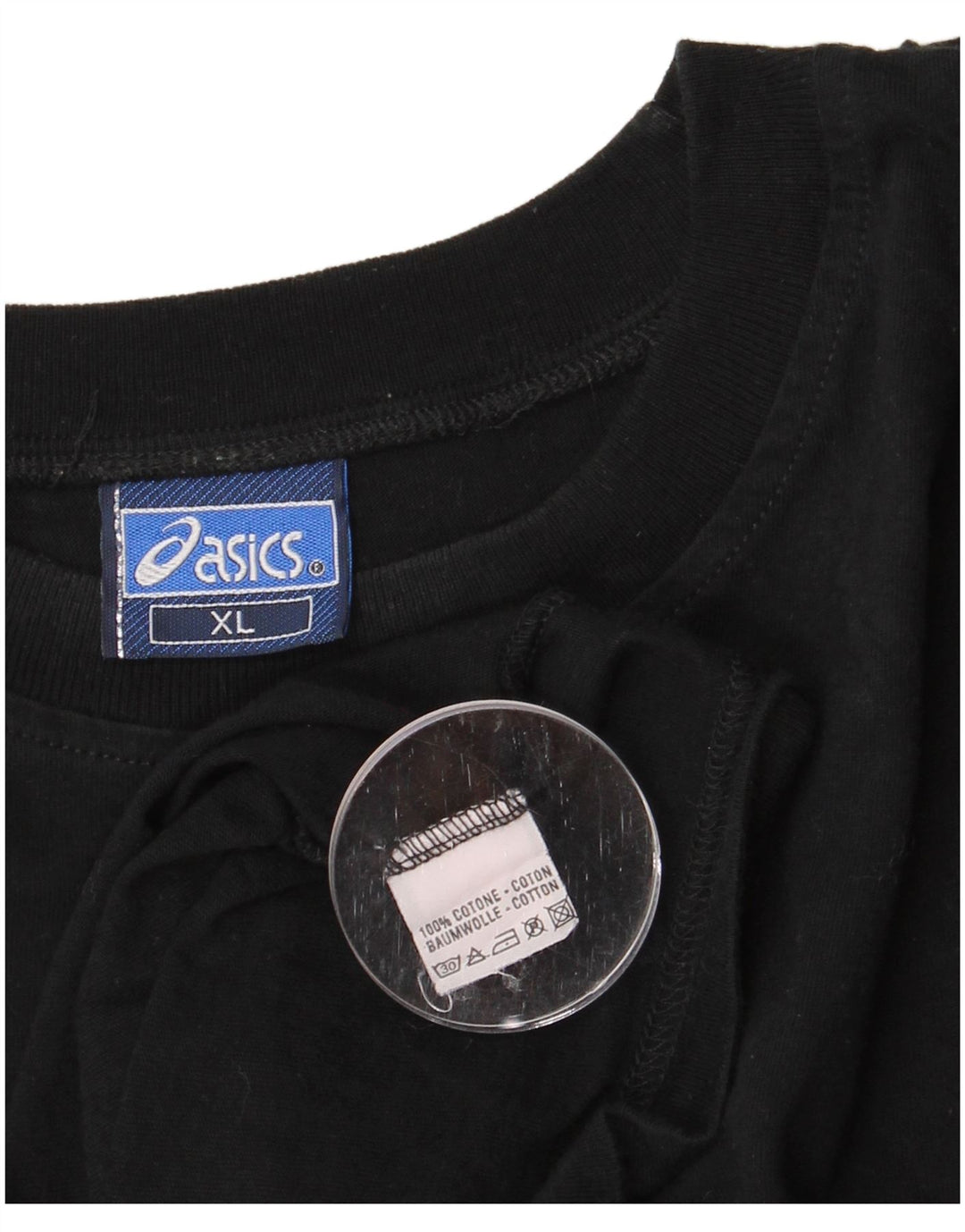 Męska koszulka z grafiką ASICS, góra XL, czarna, bawełniana