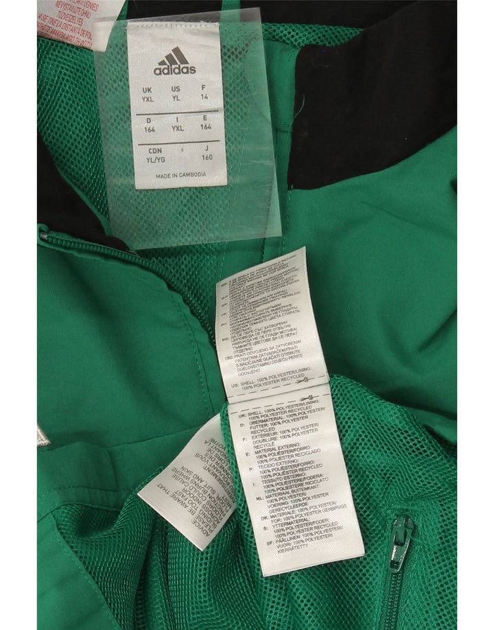 Chłopięca kurtka dresowa Adidas 13-14 lat XL Zielony, kolorowy poliester