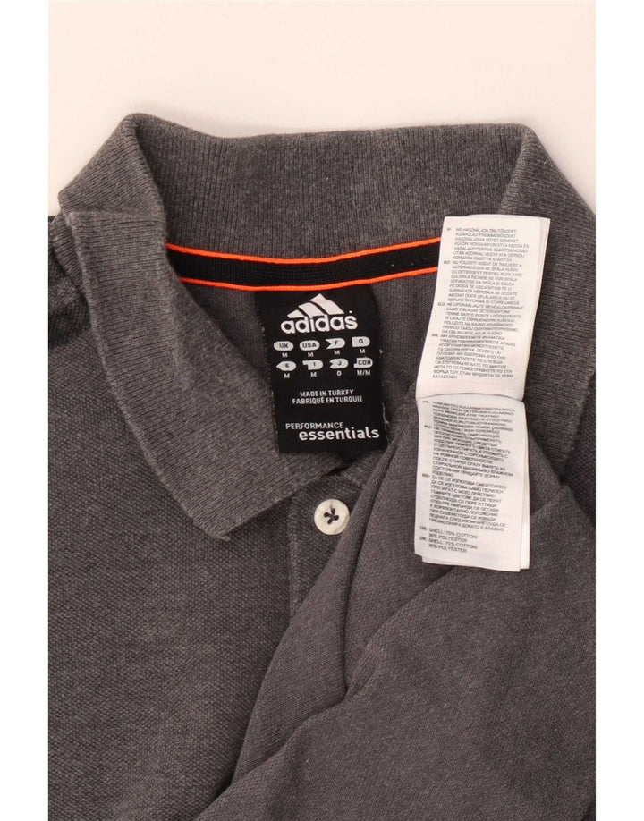 Męska koszulka polo Adidas Climalite, średnio szara, bawełniana