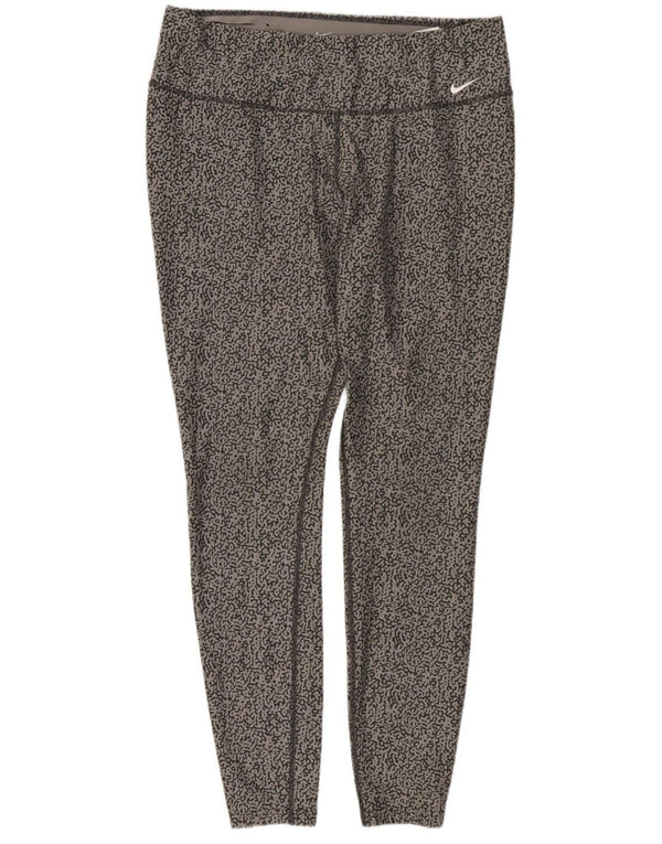 Damskie legginsy NIKE Dri Fit UK 18 XL, szary, poliestrowy wzór zwierzęcy
