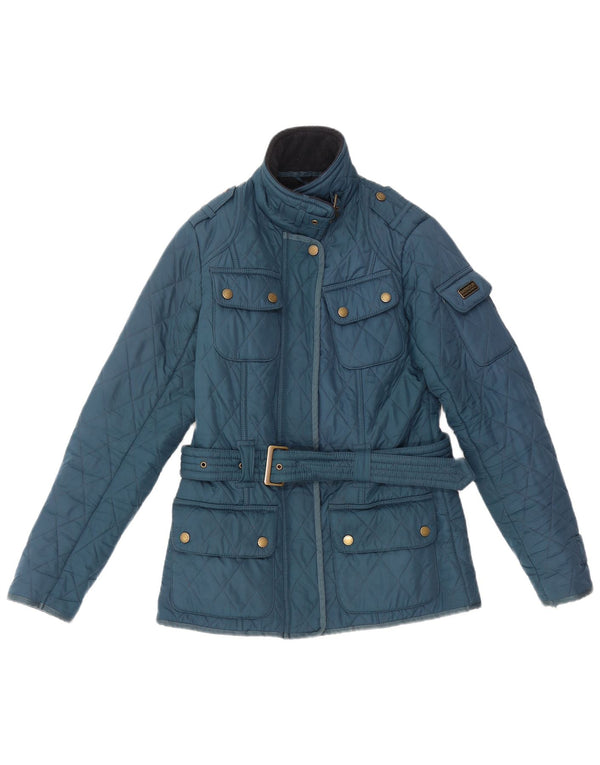 BARBOUR Womens Quilted Jacket UK 8 Small Blue Polyester