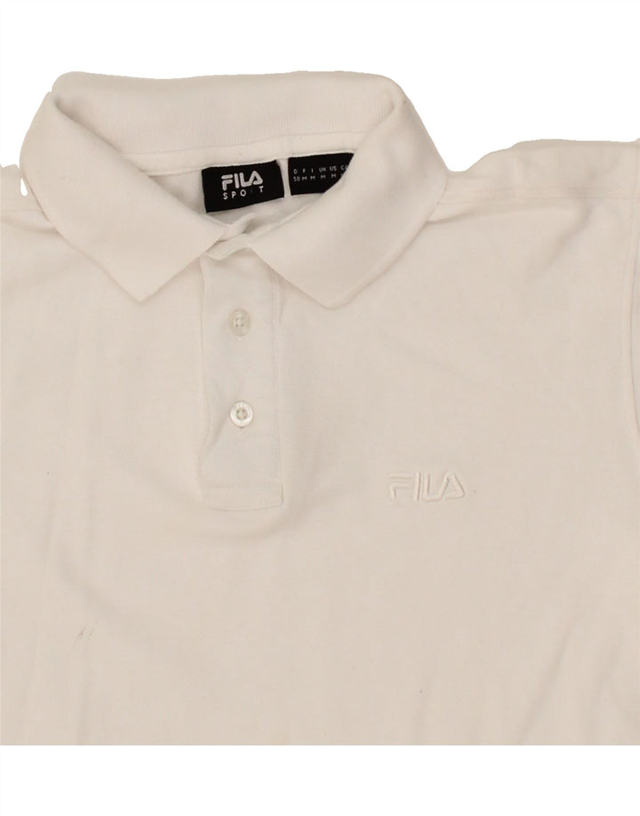 FILA Mens Polo Shirt Medium White Cotton Vintage Fila and Second-Hand Fila from Messina Hembry 