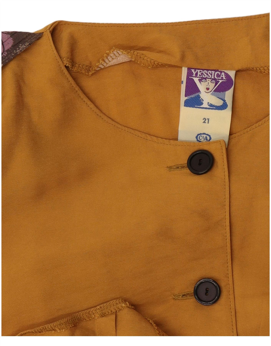 Damska bluzka koszulowa z rękawem 3/4 Yessica US 21 3XL Żółta wiskoza