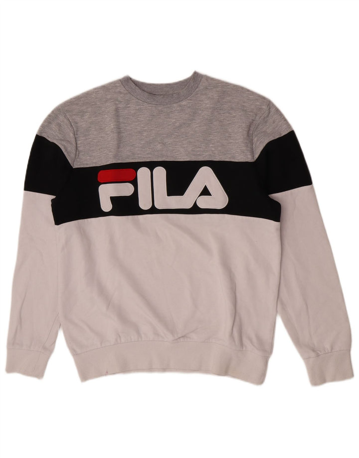 Męska bluza z grafiką Fila, średnia, wielobarwna bawełna z blokami kolorów