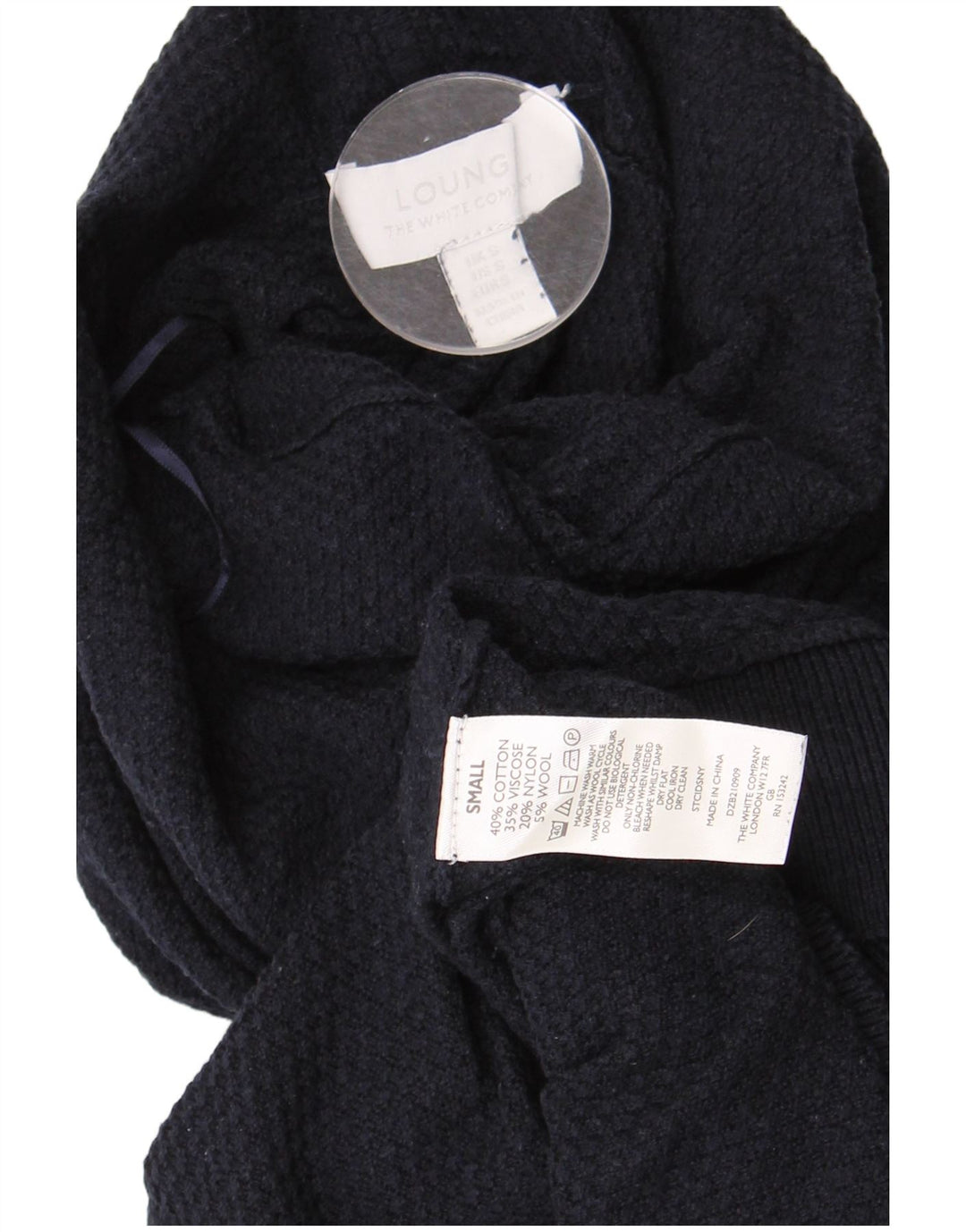 Damski sweter oversize LOUNGE z wywijanym dekoltem UK 10, mały granatowy
