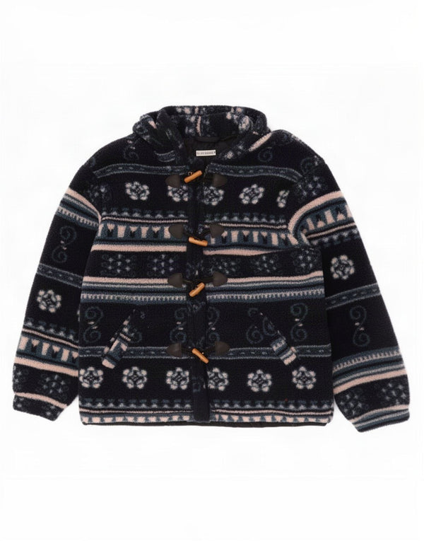 Vintage męski polarowy płaszcz przeciwwiatrowy z kapturem UK 42 XL granatowy Fair Isle