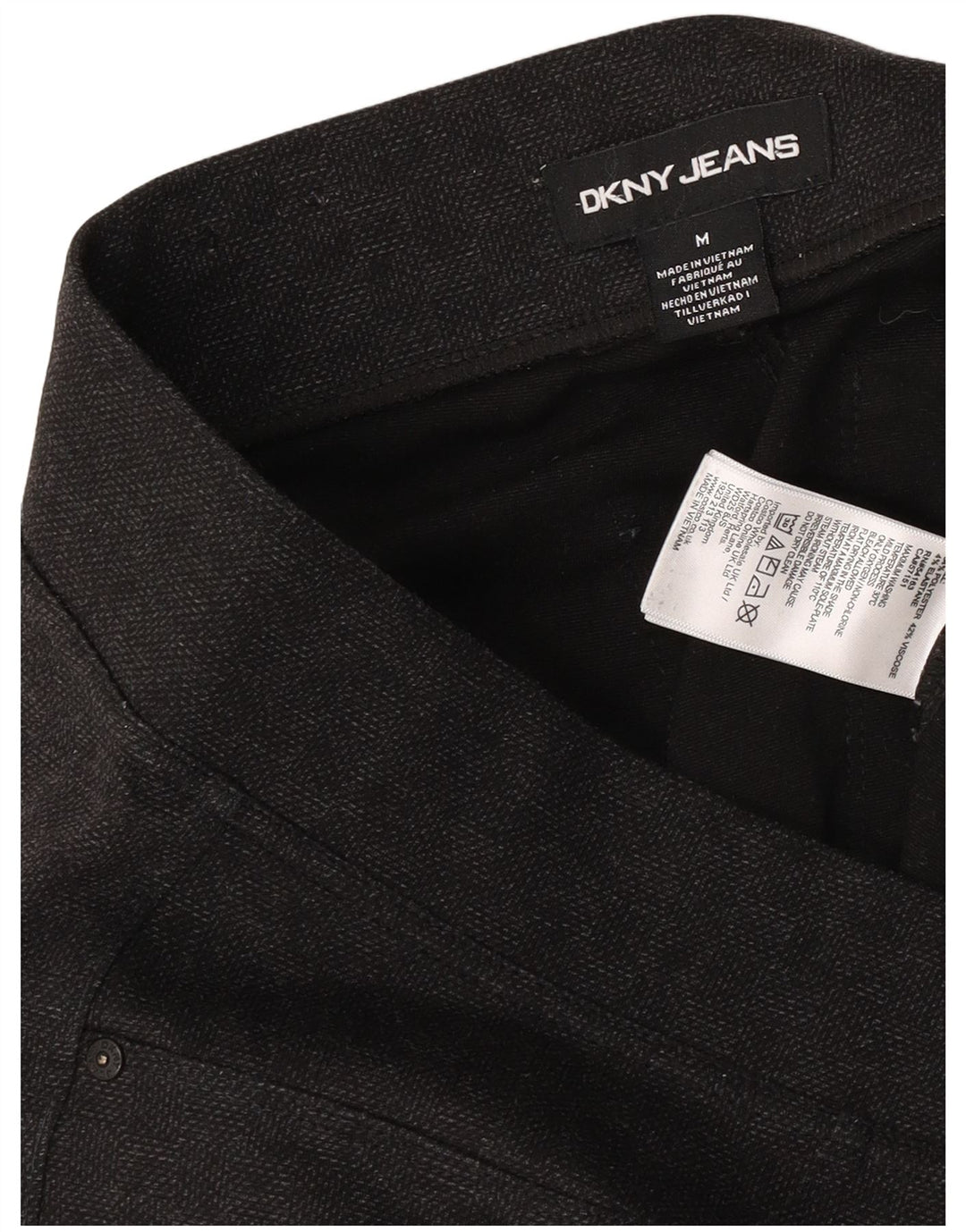 Spodnie damskie Dkny Skinny Casual, średnie W30 L28, szary poliester w kratę