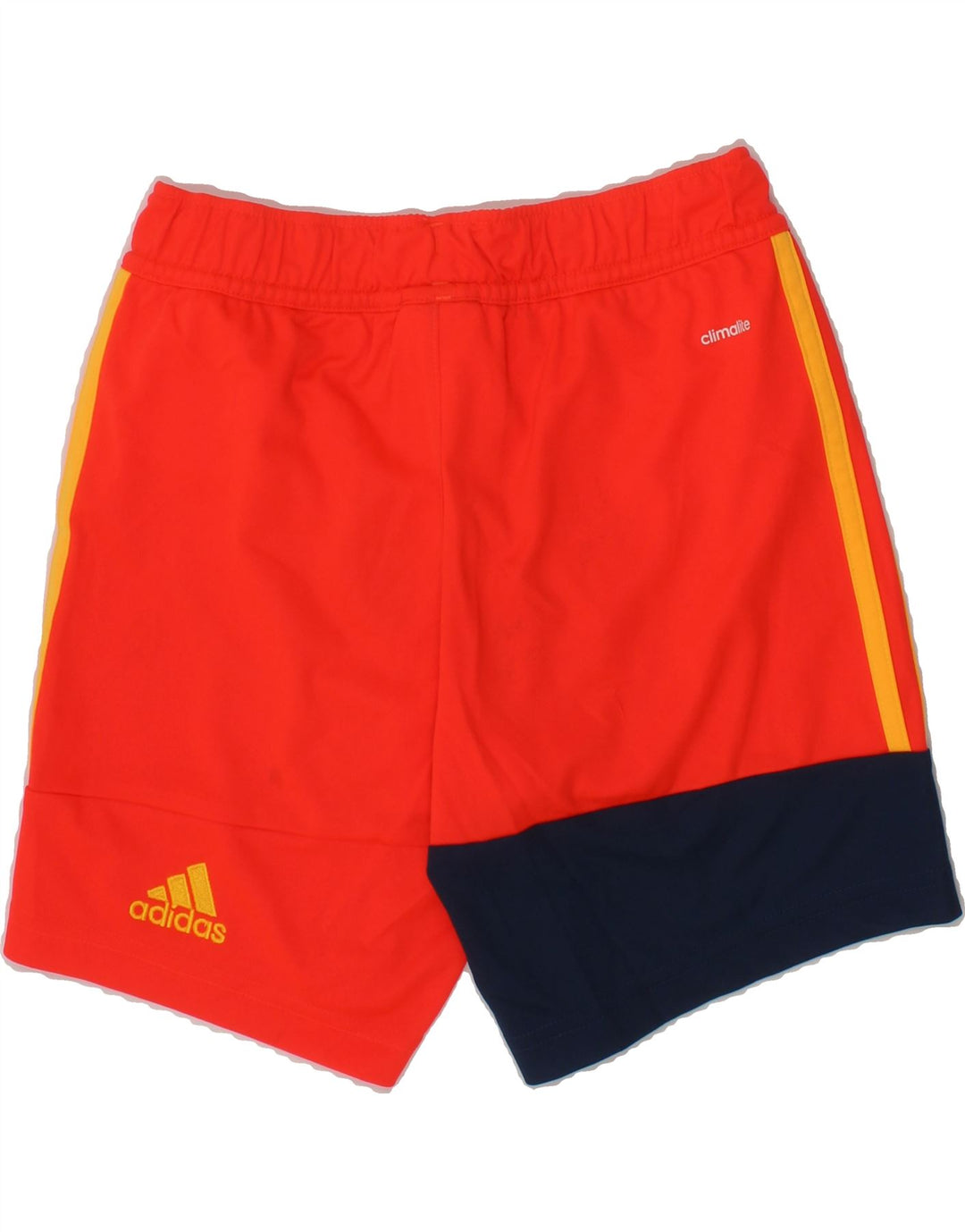 ADIDAS Boys Climalite Sport Shorts 7-8 Years  Red Colourblock Polyester Vintage Adidas and Second-Hand Adidas from Messina Hembry 