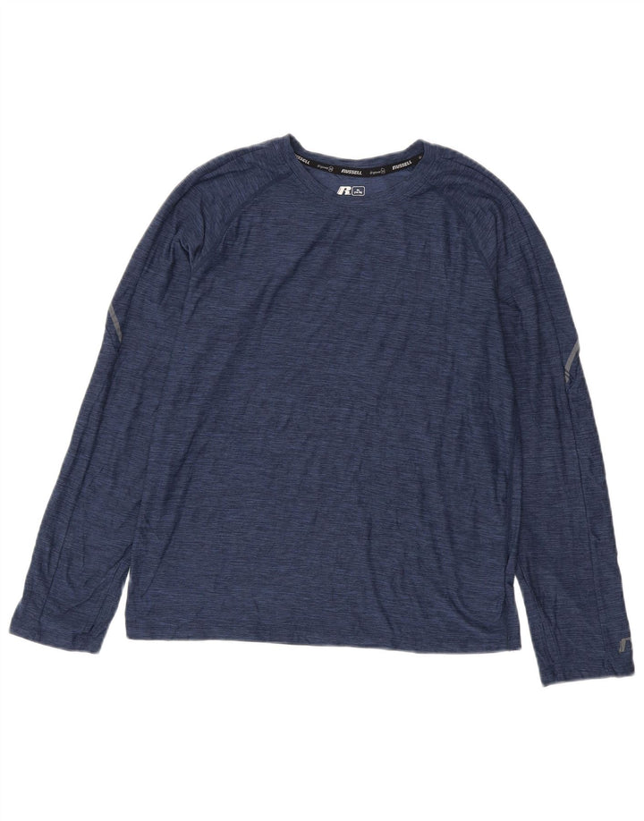 Top chłopięcy Russell Athletic z długim rękawem, 14-15 lat, XL, granatowy, nakrapiany