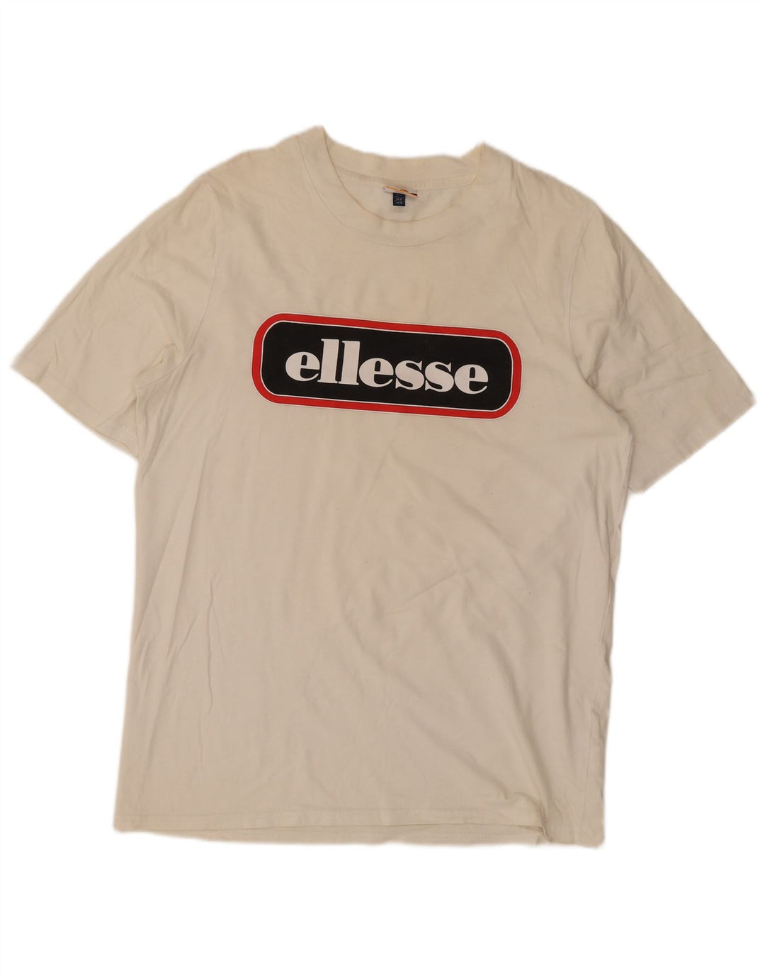 Męski T-shirt z grafiką Ellesse, mały, złamanej bieli, bawełniany