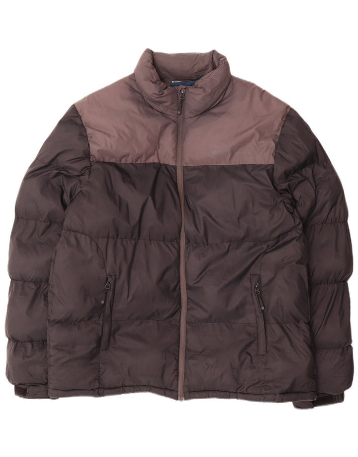 Męska ocieplana kurtka Mountain Warehouse UK 40, duży czarny nylon w bloki kolorów