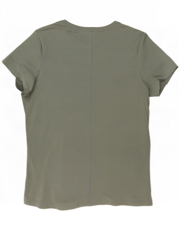 Damski T-shirt Nike Dri Fit Slim Top UK 16, duży, zielony poliester