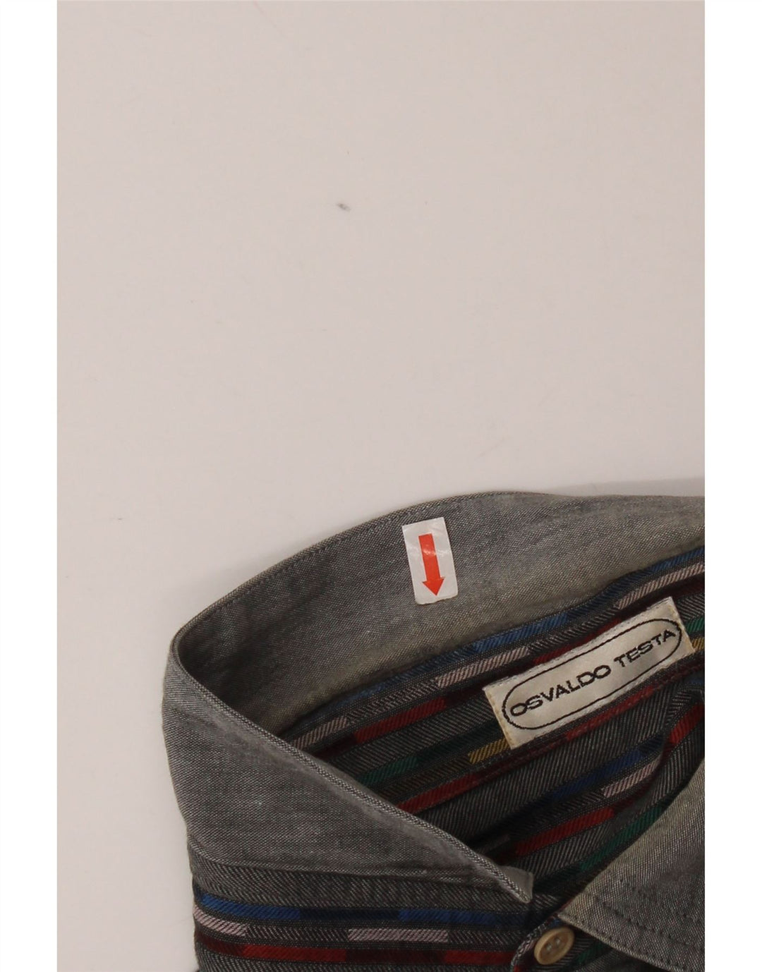 Koszula męska w stylu vintage, rozmiar 41 16, duża, bawełniana w szare paski