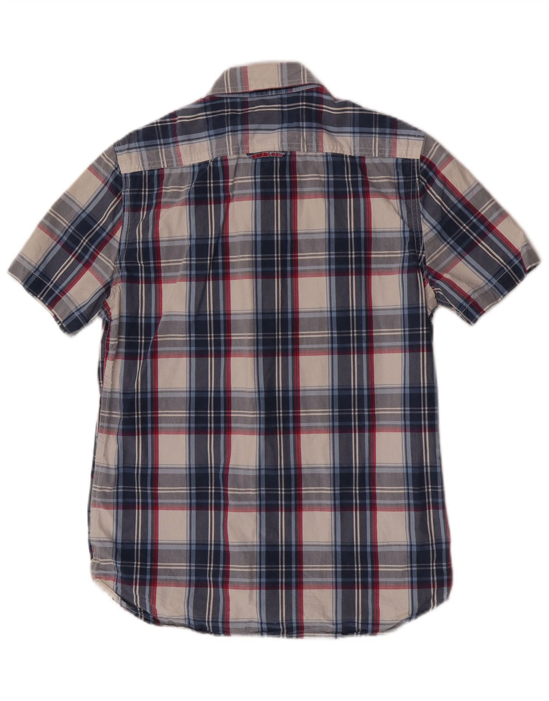 Męska koszula z krótkim rękawem Superdry, duża, niebieska, bawełniana krata