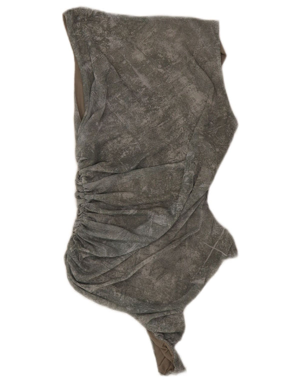 ZARA Womens Sleeveless Bodysuit UK 14 Large Grey Polyester