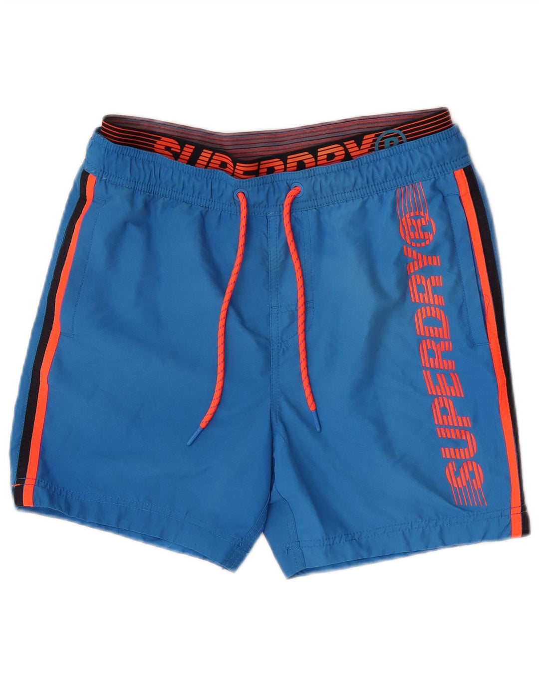 Męskie spodenki kąpielowe Superdry z grafiką, średni niebieski, poliester