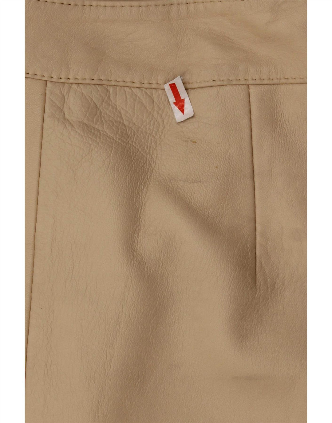 Vintage damska skórzana spódnica UK 12 Medium W28 beżowa