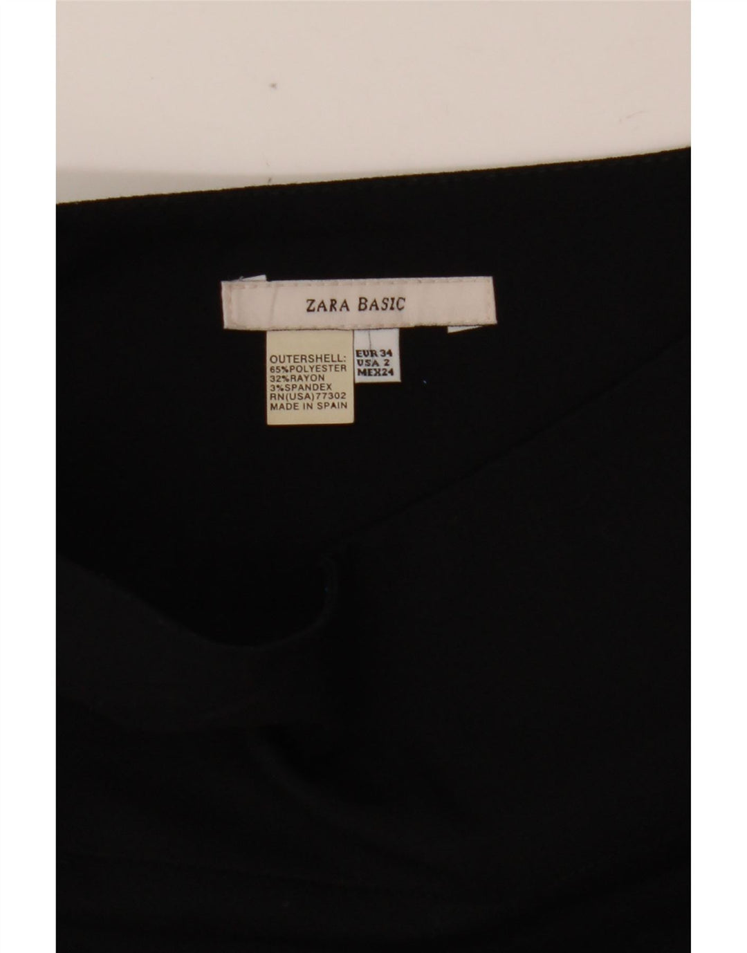ZARA Womens Pencil Skirt EU 34 2XS W24  Black Polyester