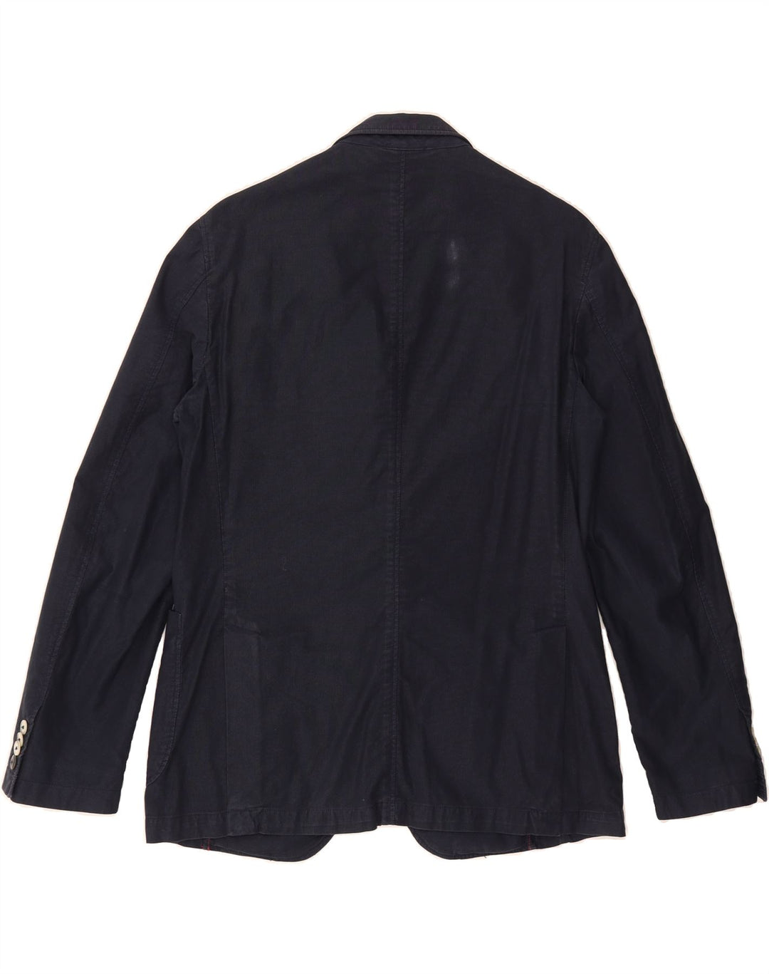 HENRY COTTONS Mens 3 Button Blazer Jacket UK 38 Medium Navy Blue Cotton Vintage Henry Cottons and Second-Hand Henry Cottons from Messina Hembry 