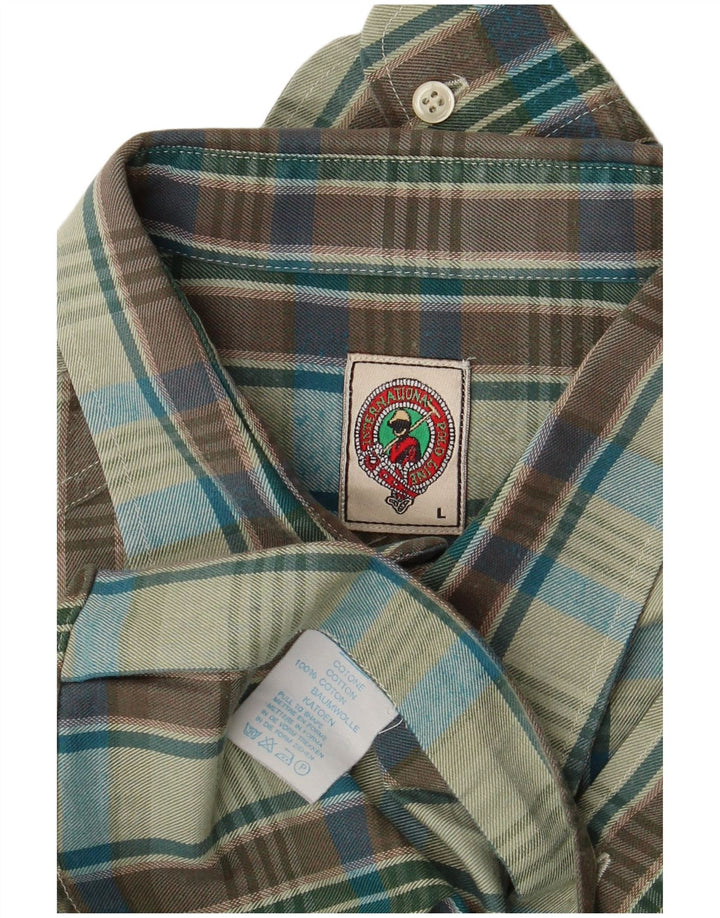Vintage męska koszula flanelowa, duża, wielobarwna, bawełniana krata