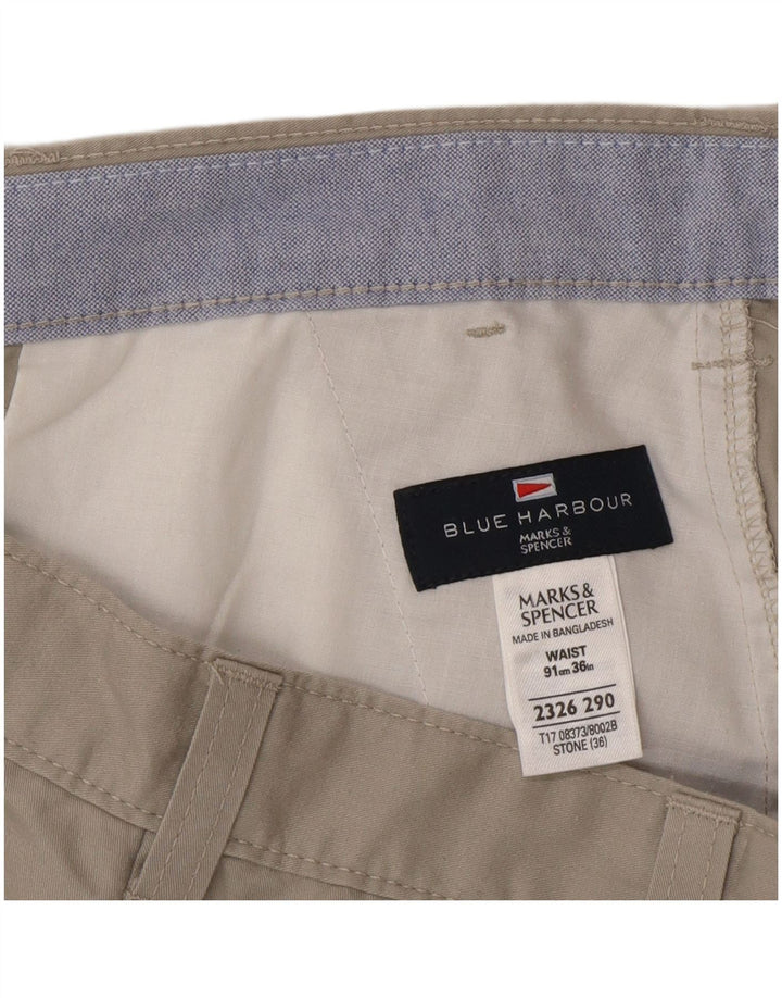 Męskie spodenki Chino Marks & Spencer Blue Harbor W36, duże, szare, bawełniane