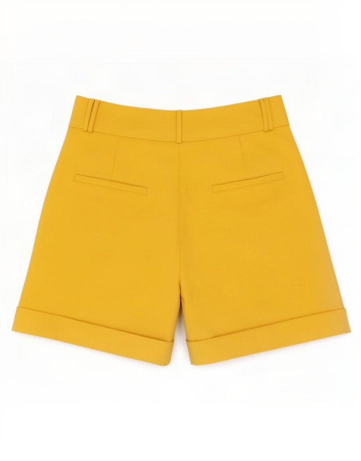 Damskie spodenki chino z wysokim stanem Zara, średnie W28, żółty poliester