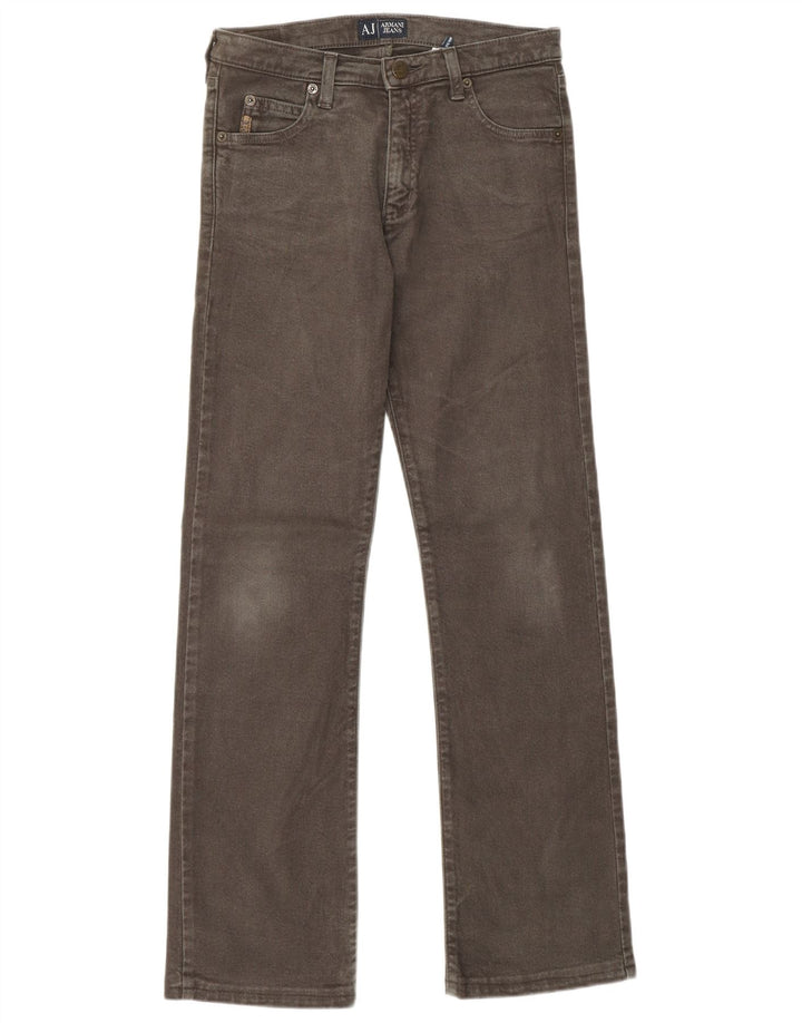 Damskie proste dżinsy ARMANI W26 L29, bawełna khaki