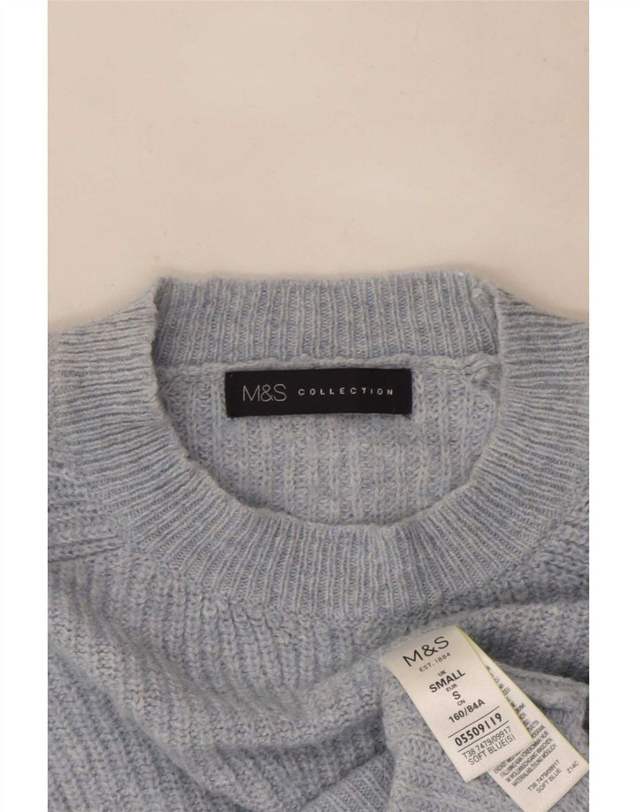 Marks & Spencer Damski sweter oversize z okrągłym dekoltem, UK 10, mały niebieski