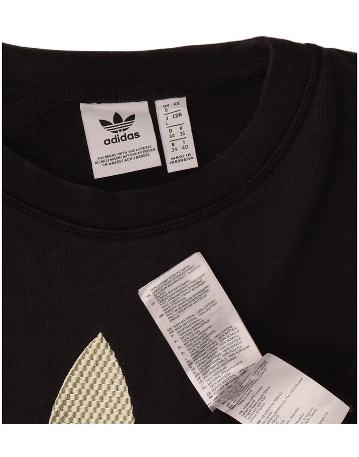 Damski top Adidas Oversized Crop Graphic z długim rękawem UK 8 Small Black