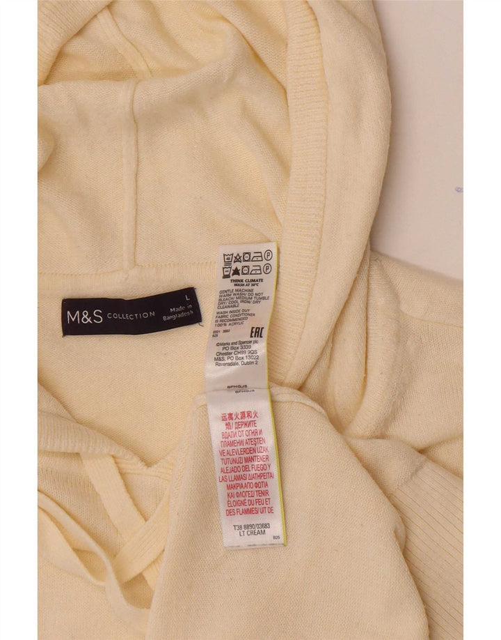 Marks & Spencer Damski sweter z kapturem, oversize, UK 16, duży, beżowy