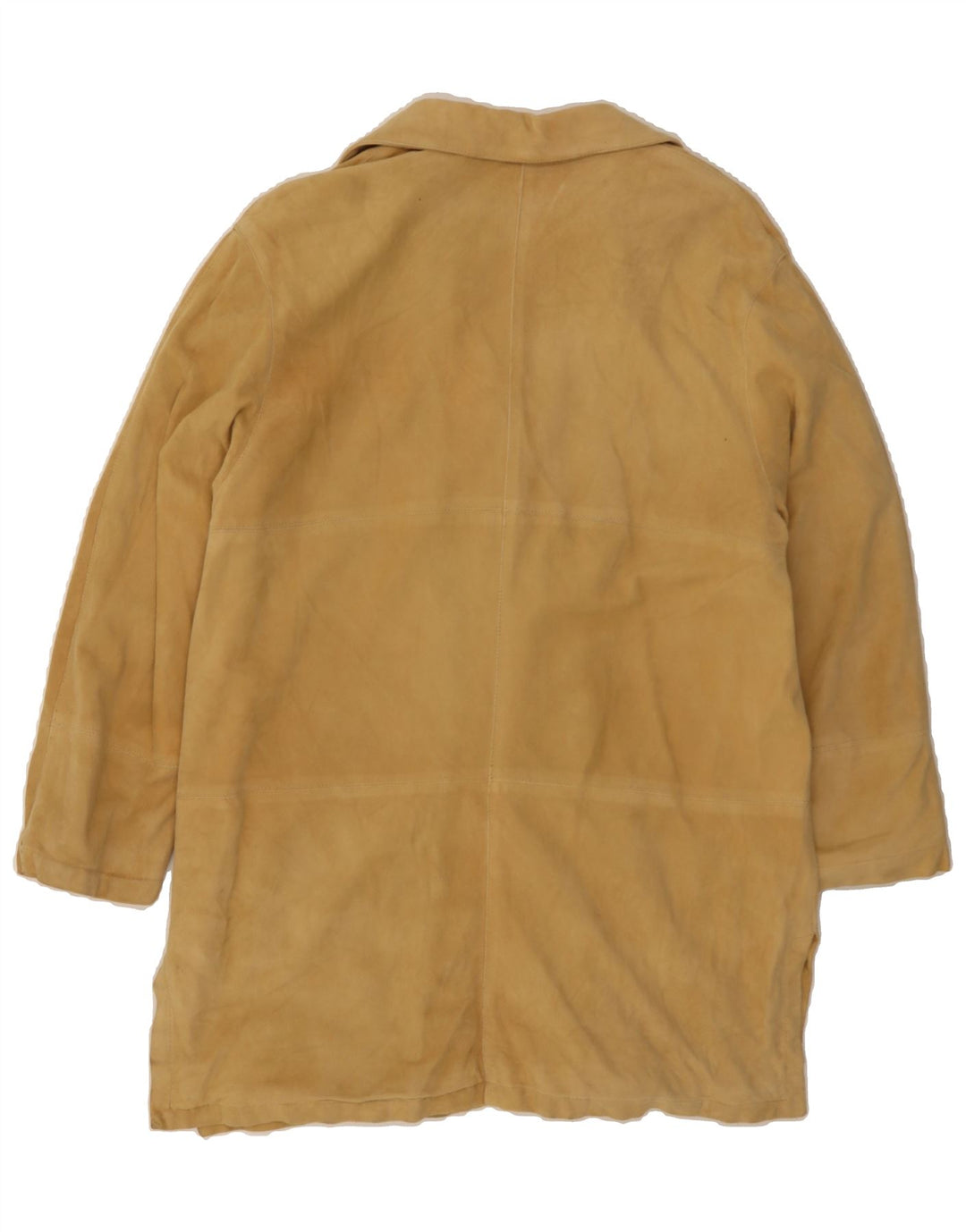 VINTAGE Womens Suede Overcoat UK 12 Medium Beige Leather Vintage Vintage and Second-Hand Vintage from Messina Hembry 