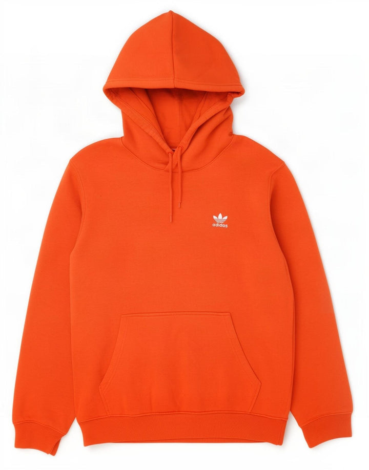 Adidas Męska bluza z kapturem, średnia, pomarańczowa, bawełniana
