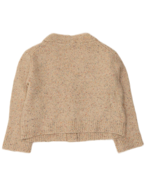 Whistles Damski sweter rozpinany z rękawem 3/4 UK 10 Small Beige Flecked