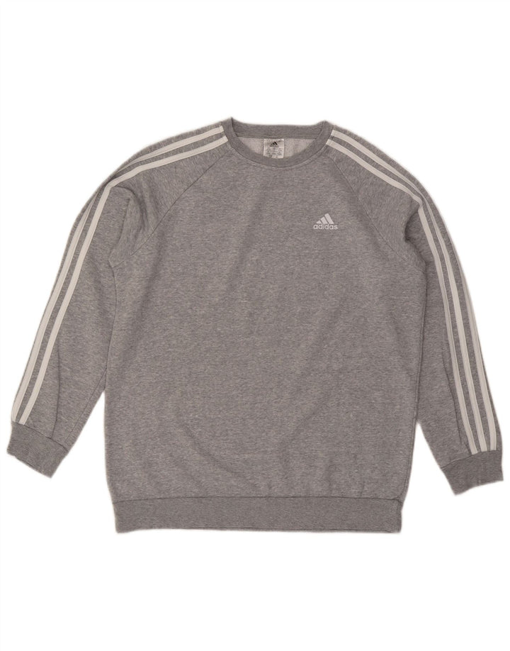 Damska bluza oversize ADIDAS UK 8/10, mała, szara, nakrapiana