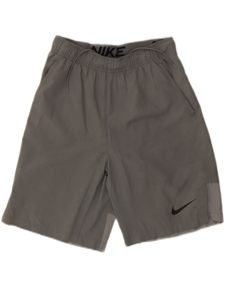 Męskie spodenki sportowe Nike Dri Fit, małe, szare, poliestrowe