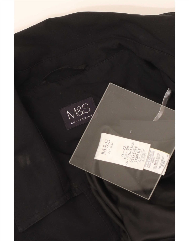 Damski trencz Zara UK 22 3XL Czarny poliester