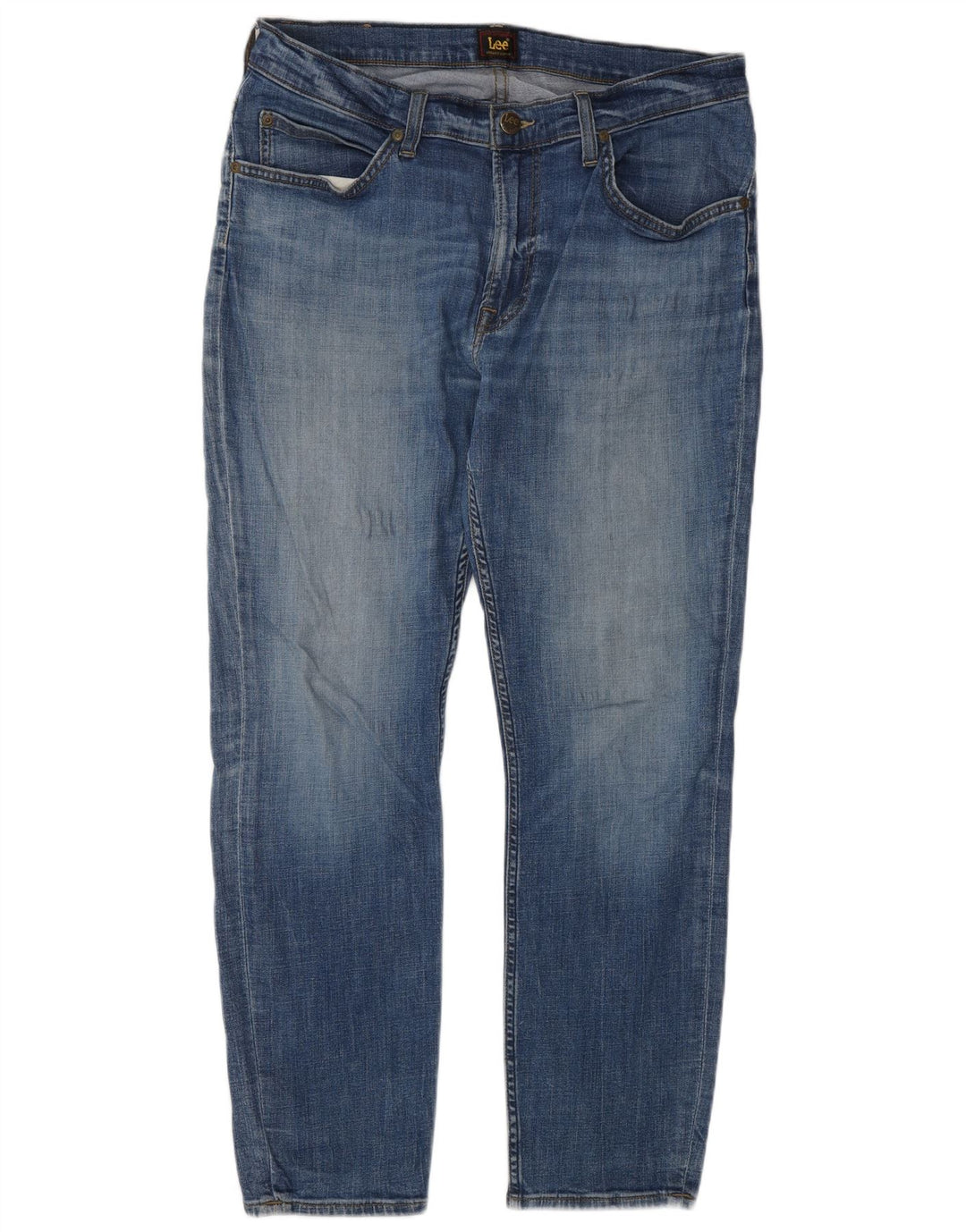 Damskie jeansy LEE Rider Cropped W33 L28 Niebieskie, bawełniane