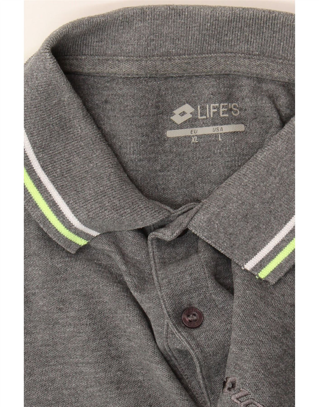 LOTTO Mens Polo Shirt Large Grey Vintage Lotto and Second-Hand Lotto from Messina Hembry 