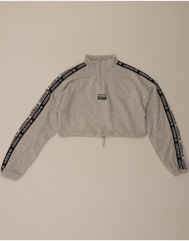 Damska bluza Adidas Oversized Graphic Zip Neck Sweter UK 8 Small Grey