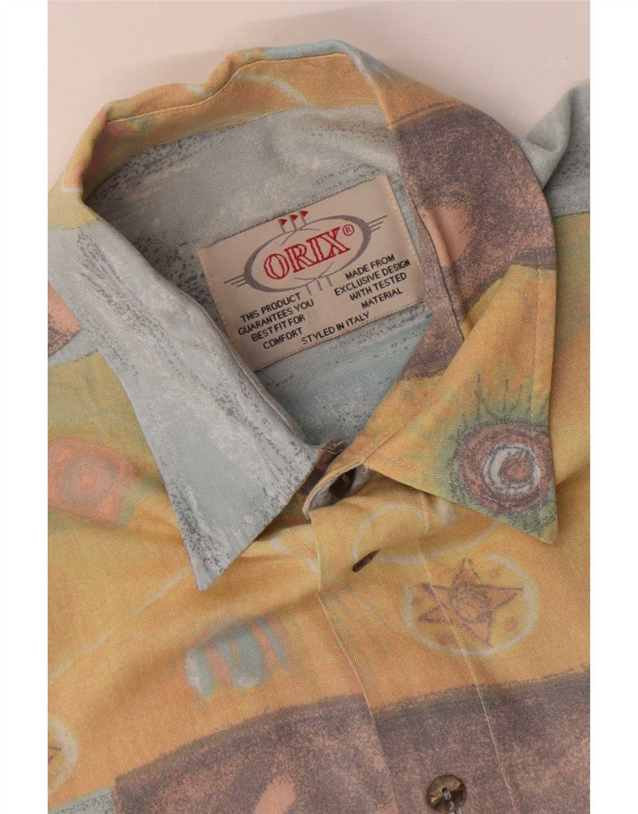 Koszula męska w stylu vintage, średnia wielobarwna patchworkowa