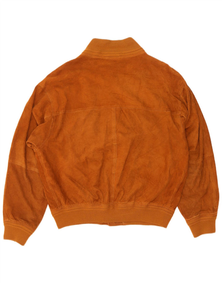 Vintage męska zamszowa kurtka bomber IT 50 duża brązowa skóra