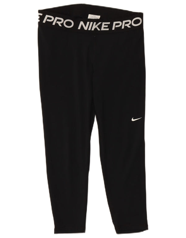 Damskie legginsy NIKE Dri Fit Graphic UK 14, duże, czarne, poliestrowe