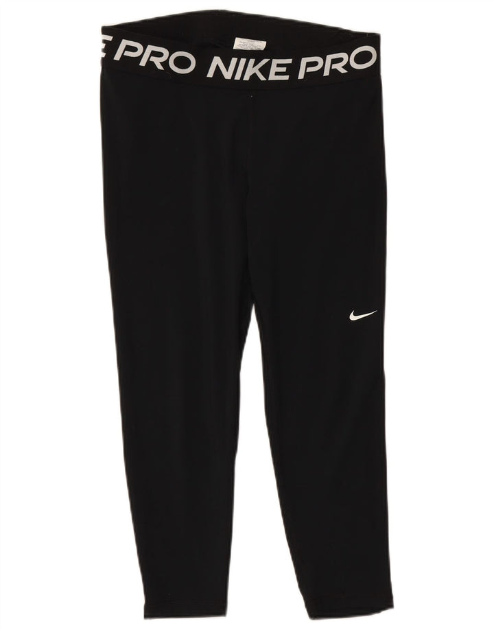 Damskie legginsy NIKE Dri Fit Graphic UK 14, duże, czarne, poliestrowe