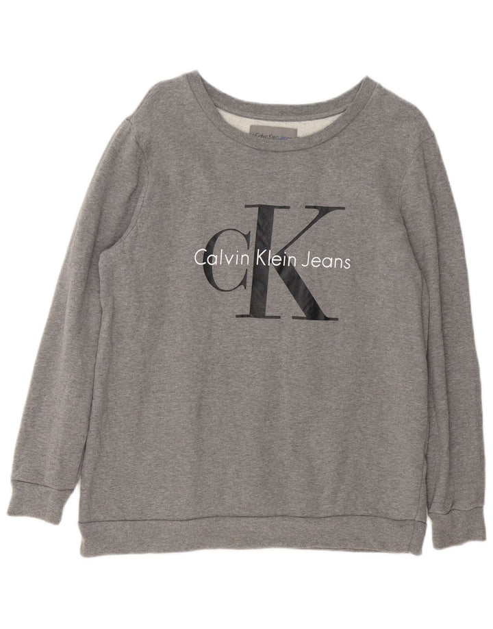 Damska bluza Calvin Klein Jeans UK 14, średnioszara, nakrapiana