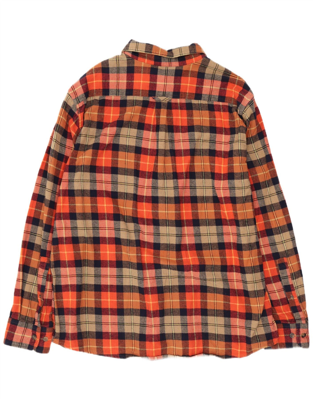 Męska koszula flanelowa Eddie Bauer XL, bawełniana w pomarańczową kratkę