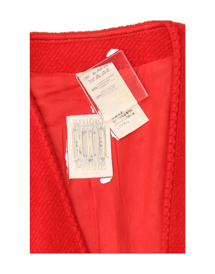 FERRE Womens 4 Button Blazer Jacket UK 12 Medium Red Polyamide Vintage Ferre and Second-Hand Ferre from Messina Hembry 