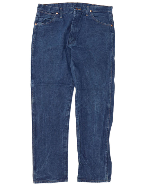 Męskie proste dżinsy Wrangler W37 L32 Niebieskie bawełniane