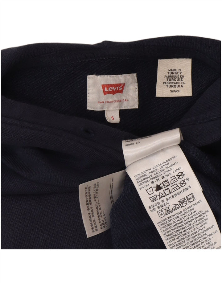 Męski sweter z kapturem Levi's z grafiką, mały, granatowy, bawełniany