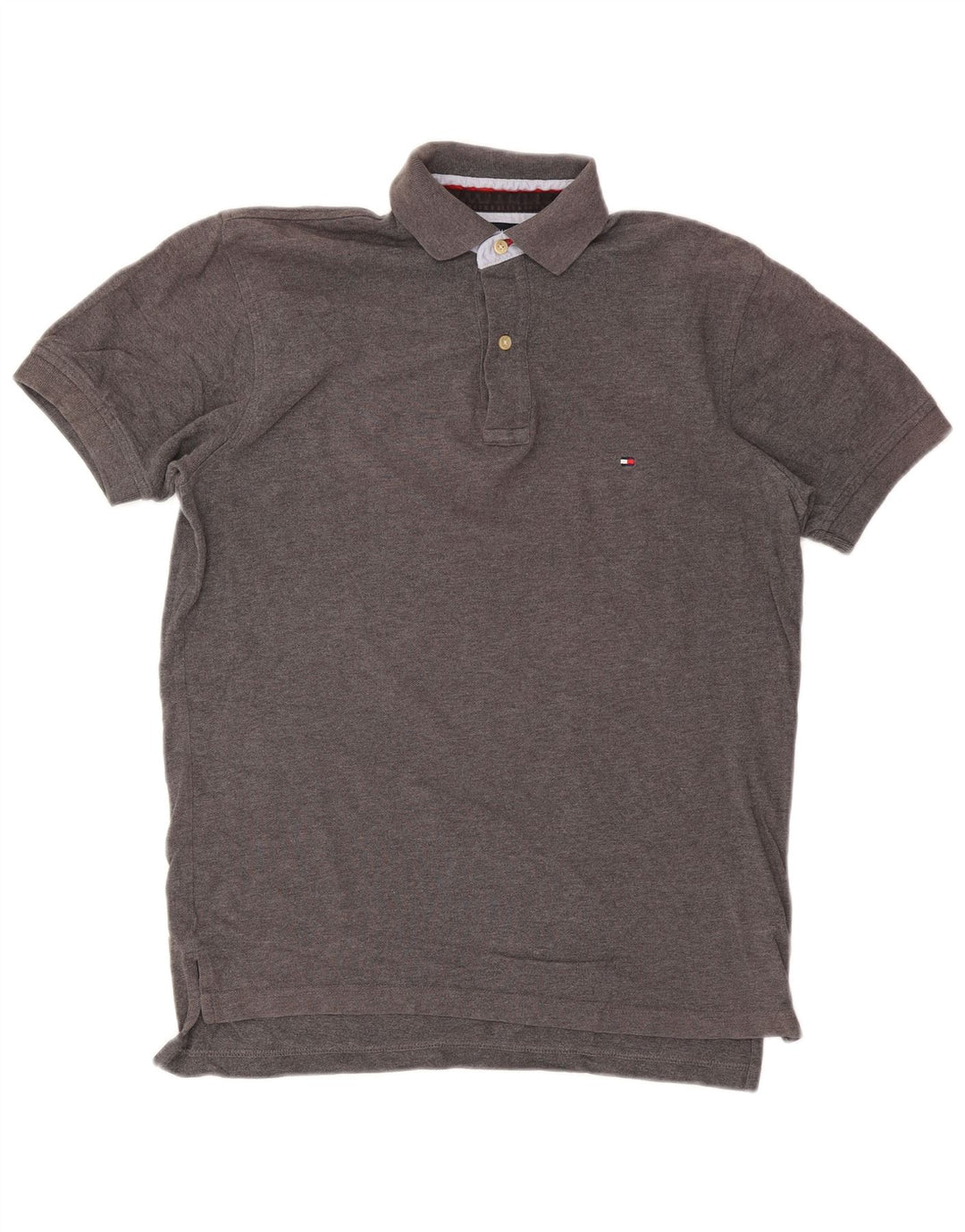 Męska koszulka polo Tommy Hilfiger, mała, szara, bawełniana