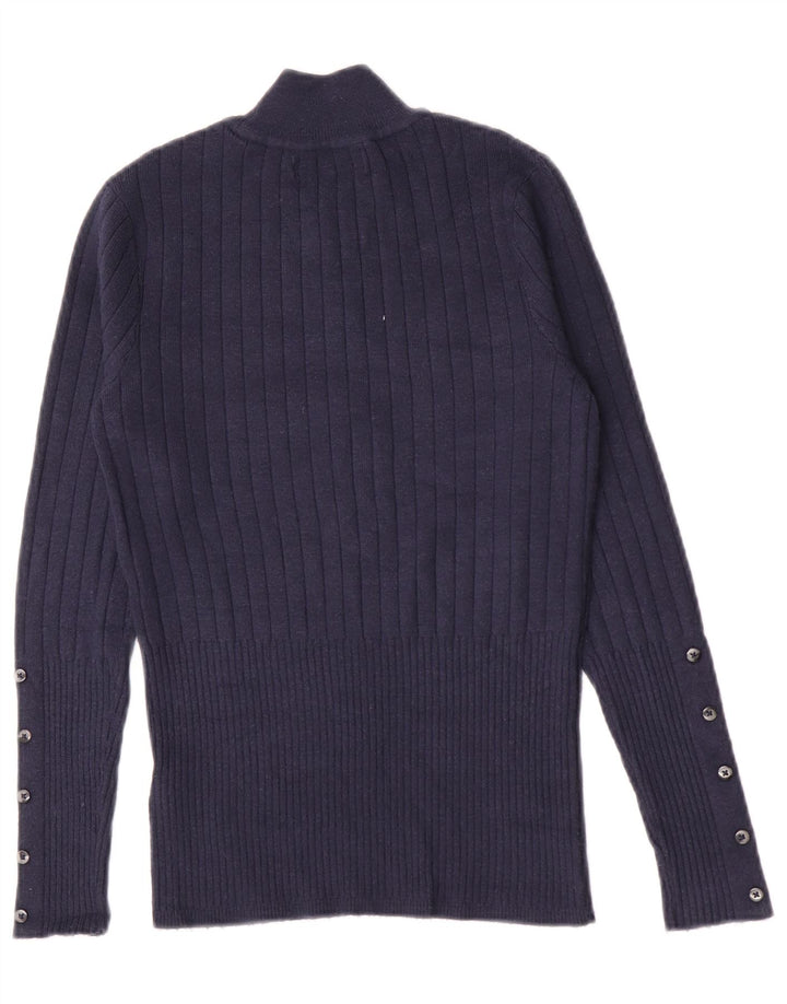 Marks & Spencer Damski sweter z golfem UK 10, mały, granatowy
